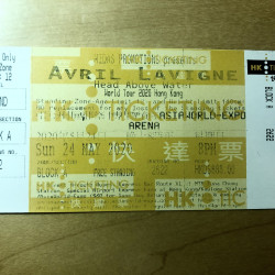 Avril Lavigne 'Head Above Water' Concert ticket
