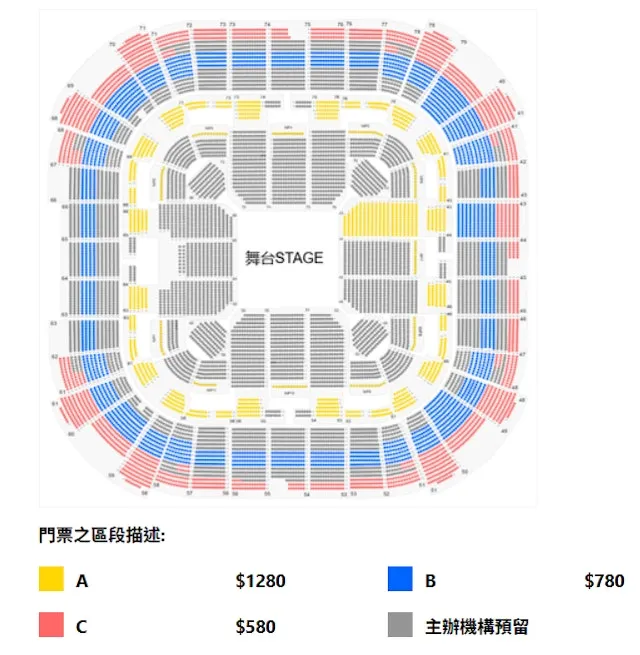 草蜢演唱會場地圖