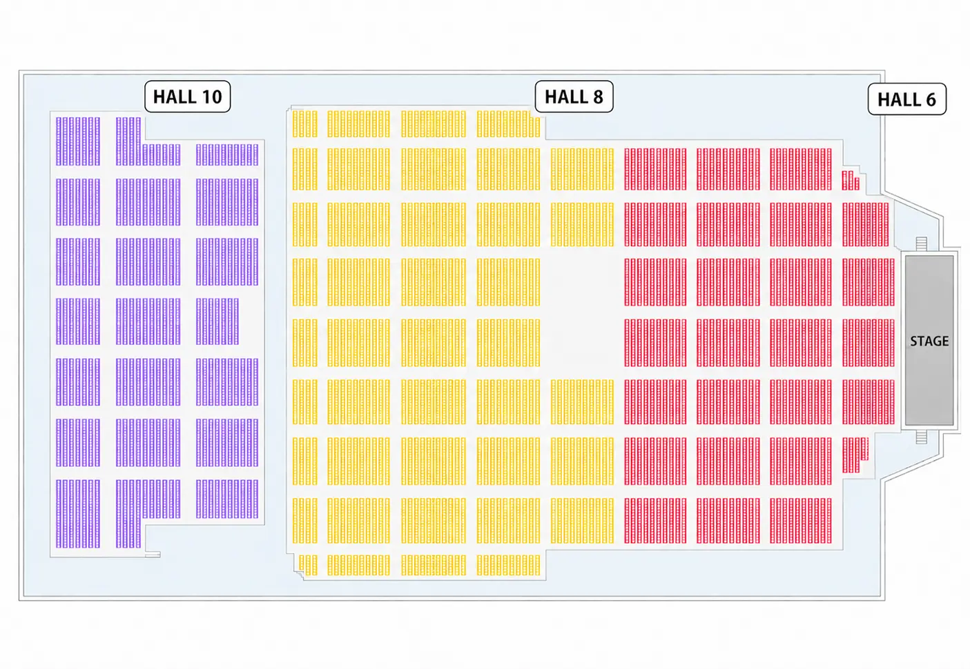 Hall 10 seating